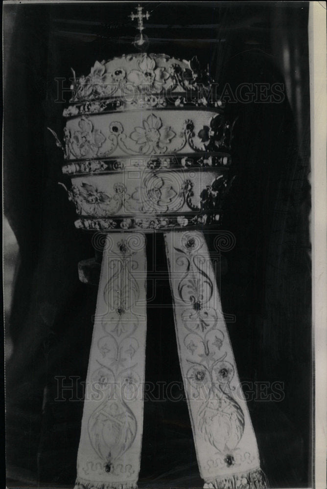 1939 Press Photo Pope Pius XII Triple Crown Rome - Historic Images