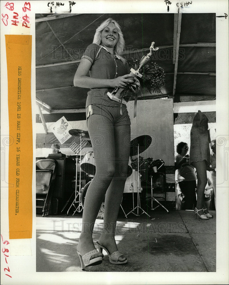 1981 Press Photo Miss Drumstick Mary Zipp - Historic Images