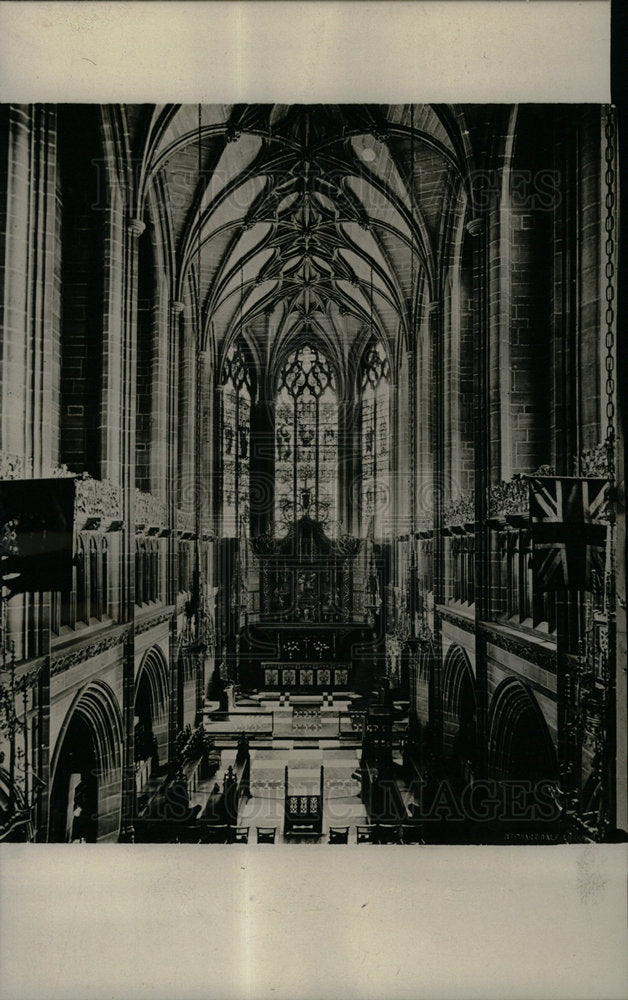 1924 Press Photo Interior View Liverpool Cathedral - Historic Images