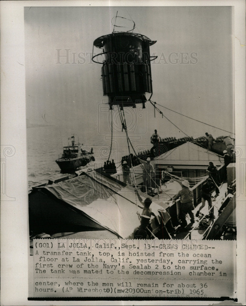 1965 Press Photo Navy Ships Sealab II La Jolla - Historic Images