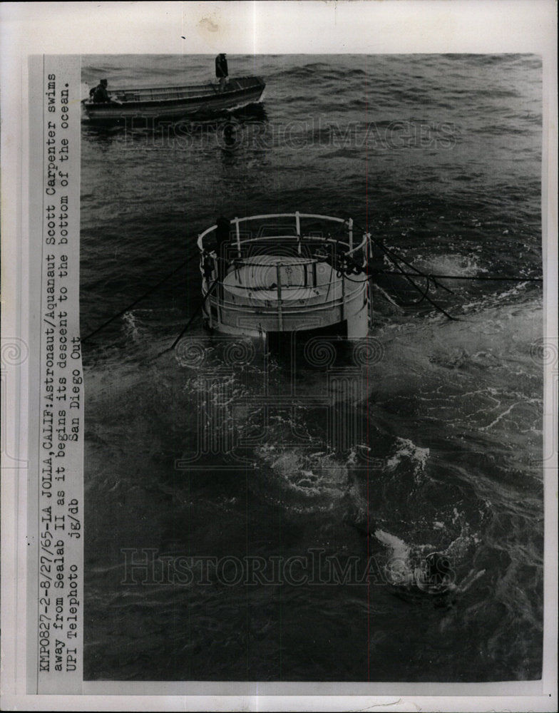 1985 Press Photo Aguanaut Scott Carpenter Sealab Ocean - Historic Images