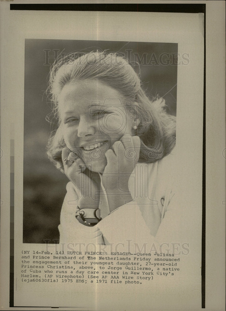 1975 Press Photo Princess Christine Engaged - Historic Images