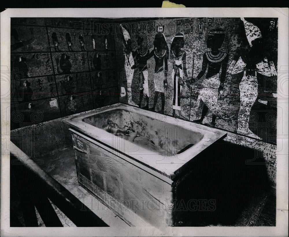 1978 Press Photo Mummy King Tut Ankh Amen Coffin Valley - Historic Images