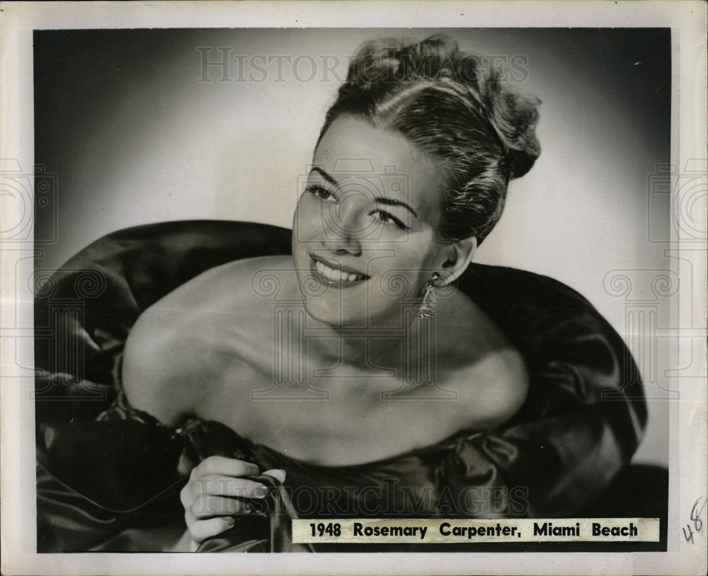 1948 Press Photo Rosemary Carpenter Miss Florida Miami - Historic Images