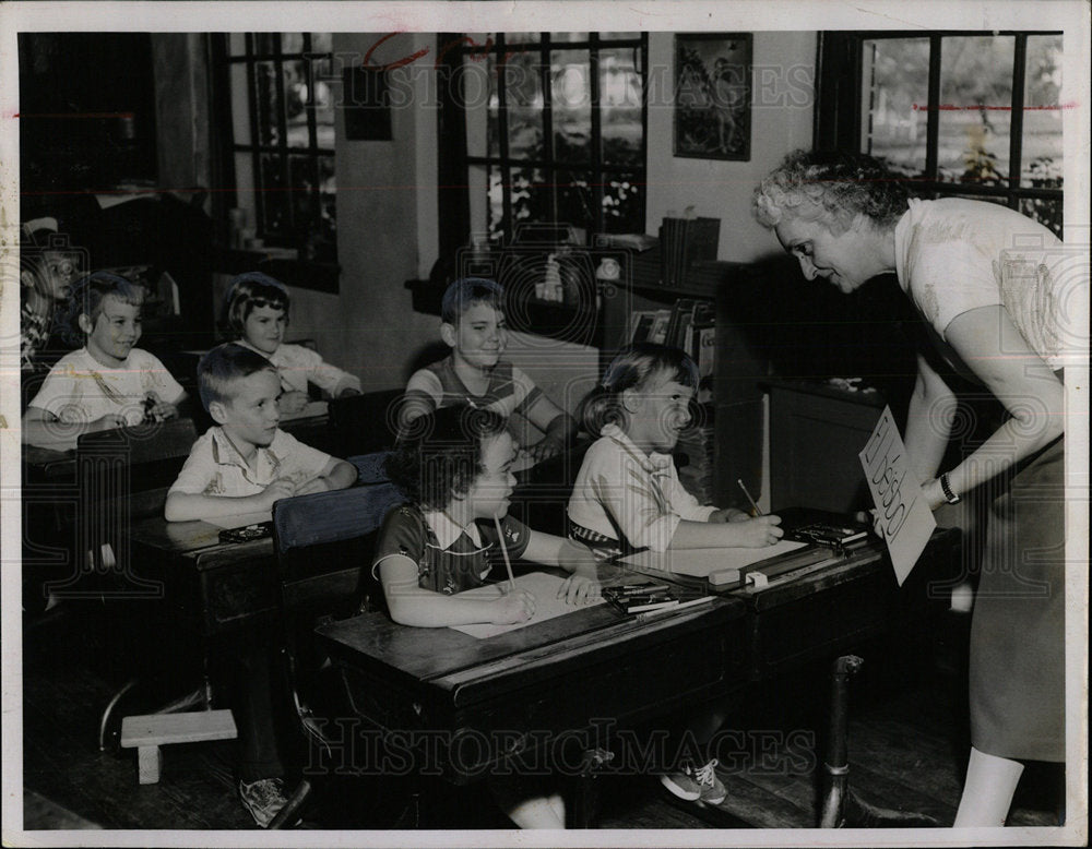 1955 Press Photo Euclid Elementary School Spanish Class - Historic Images