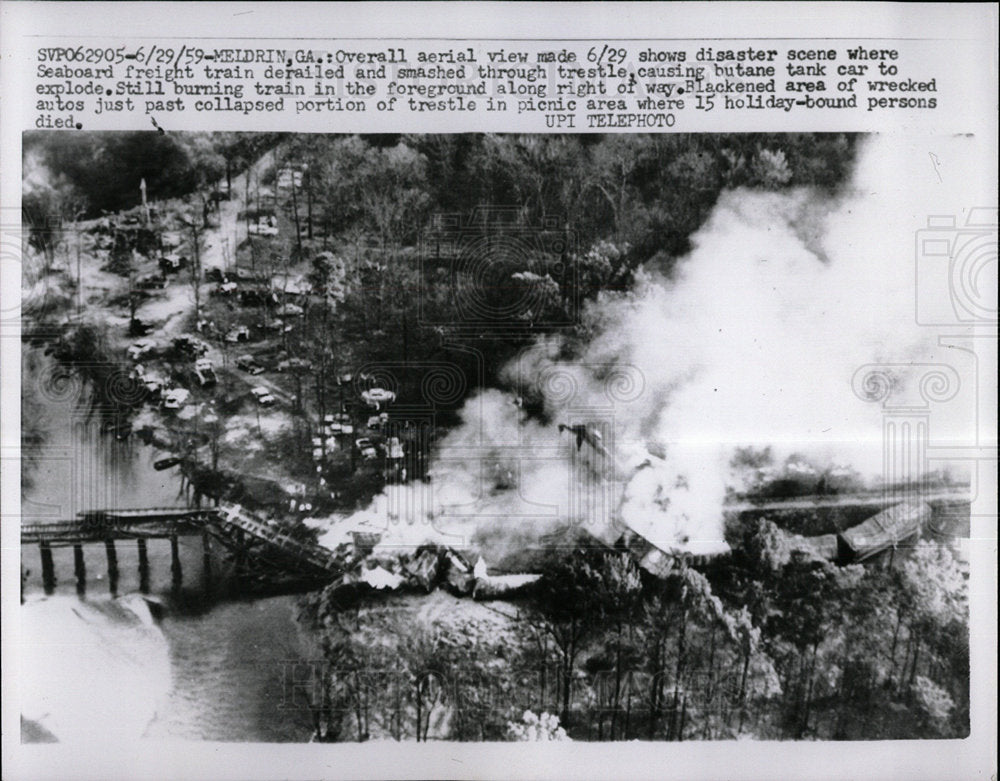 1959 Press Photo Seaboard freight train trestle made - Historic Images