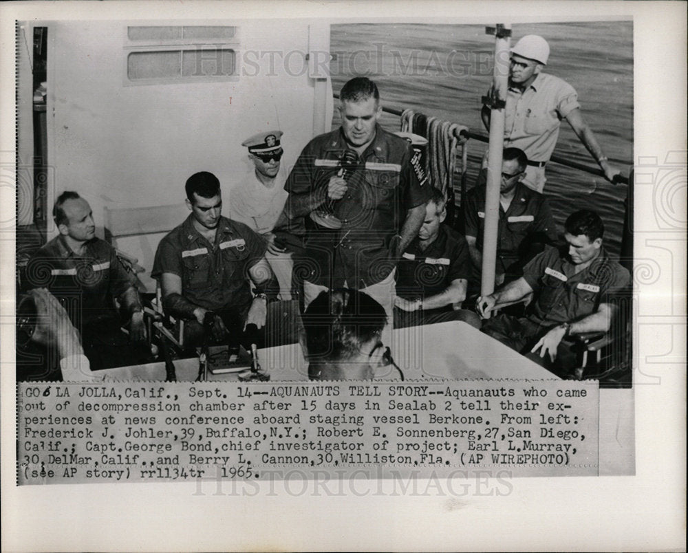 1965 Press Photo Aquanauts News Conference Berkone - Historic Images