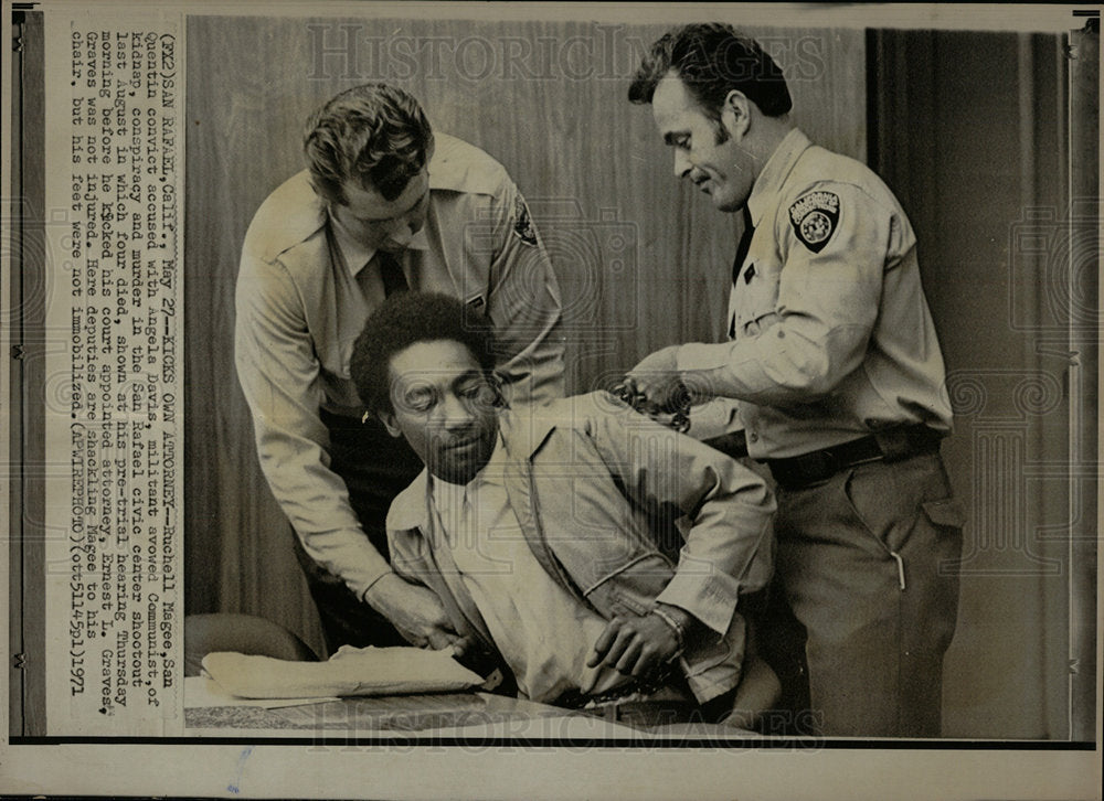 1971 Press Photo San Quentin Ruchell Magee Angele Davis - Historic Images