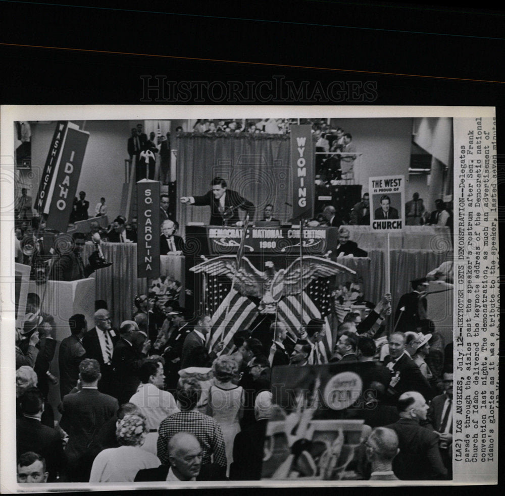 1960 Press Photo Frank Church Democratic Convention - Historic Images