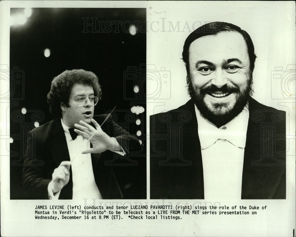 1981 Press Photo James Levine Luciano Pavarotti Opera - Historic Images