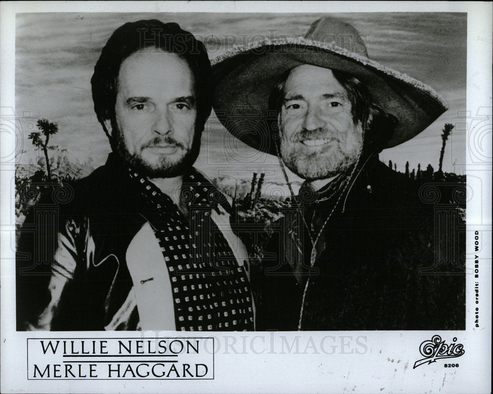 1985 Press Photo Willie Nelson Merle Haggard singer - Historic Images