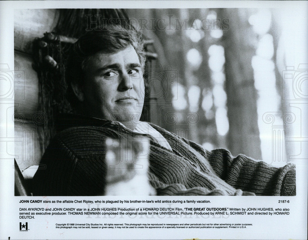 1988 Press Photo John Candy Chet Ripley Dan Aykroyd Law - Historic Images