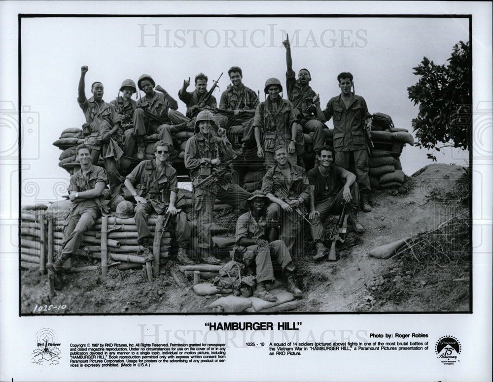 1988 Press Photo Hamburger Hill movie scene Vietnam war - Historic Images