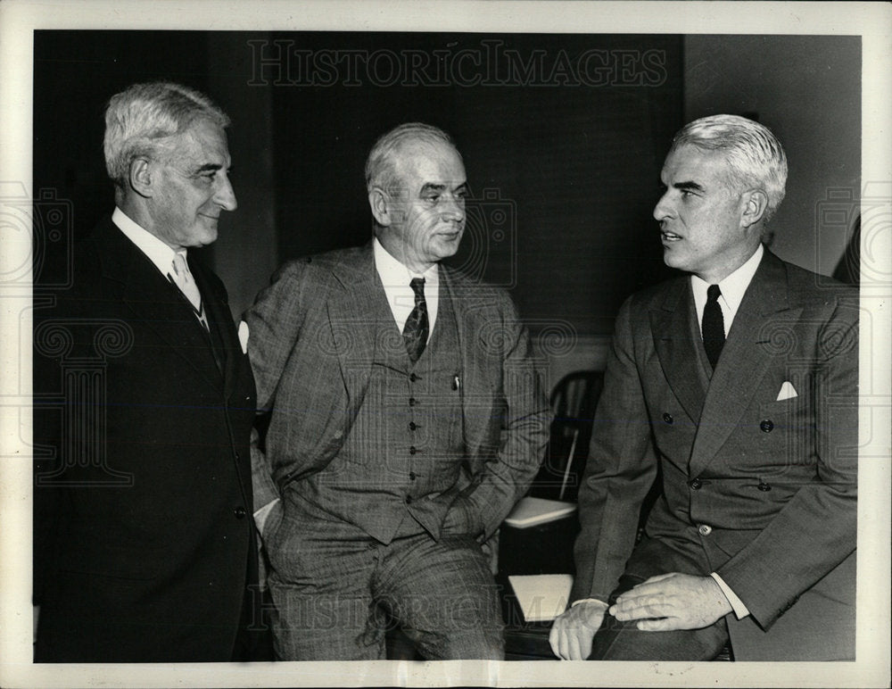 1937 Press Photo Three National Figure Attend Conferenc - Historic Images