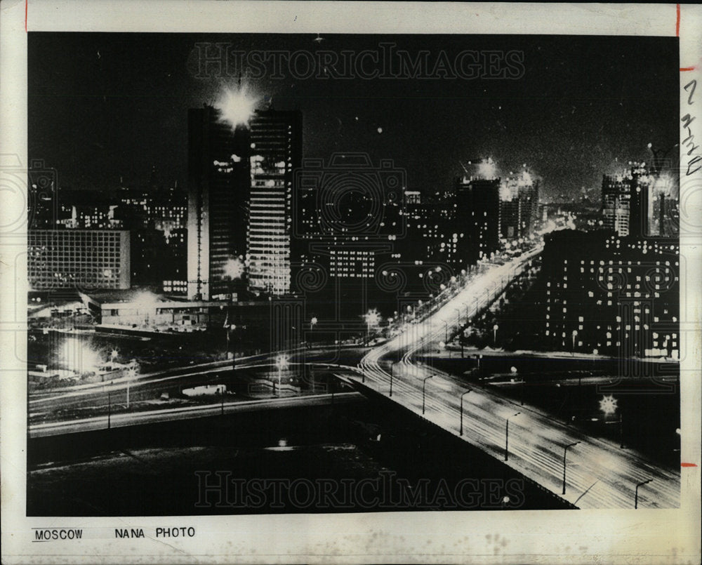 1967 Press Photo Russian City Moscow Scene Skyscrapers - Historic Images