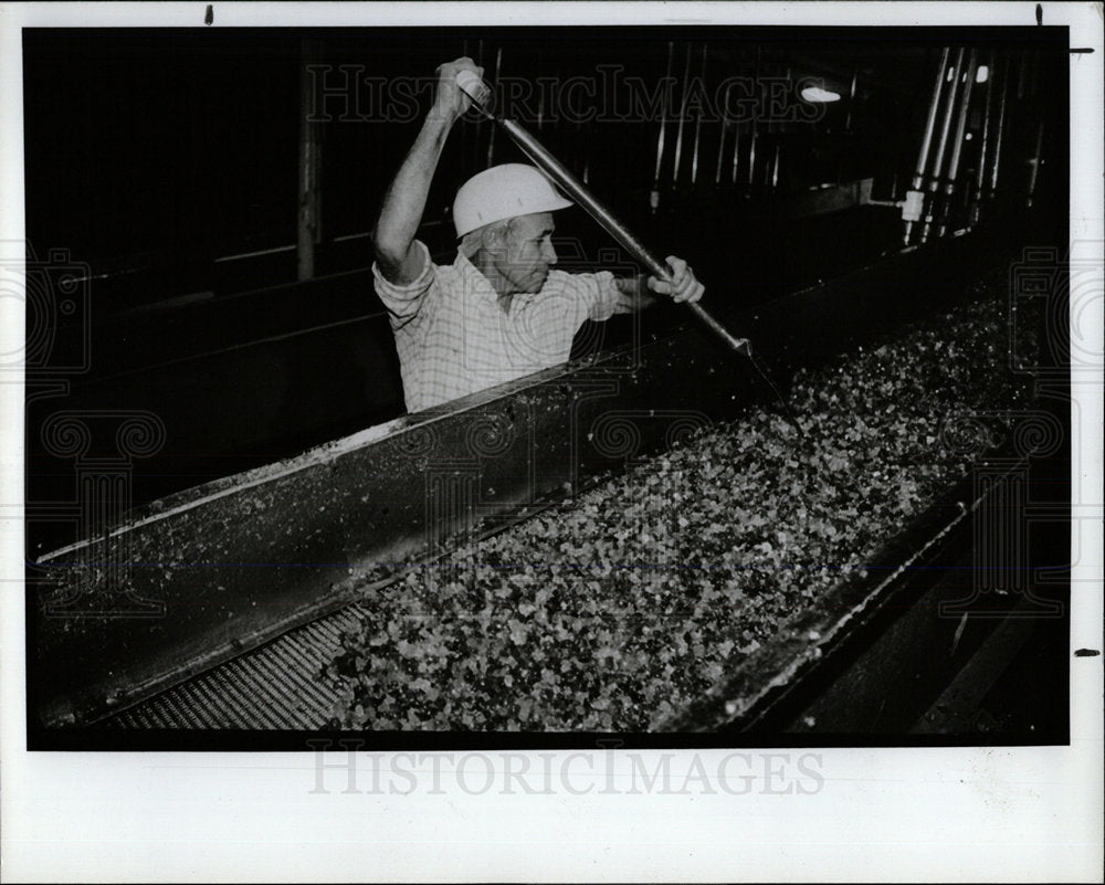 1990 Press Photo Juan Gonzalez helps make the fruit - Historic Images