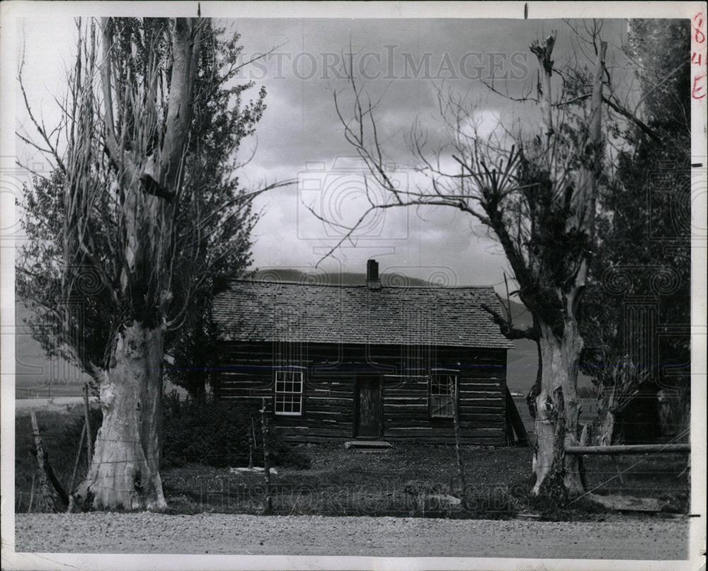 1959 Press Photo Original Cabin Built In Ogden Hole, UT - Historic Images