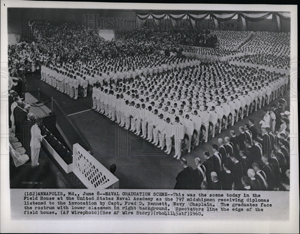 1960 Press Photo Annapolis Naval Academy Graduation - Historic Images