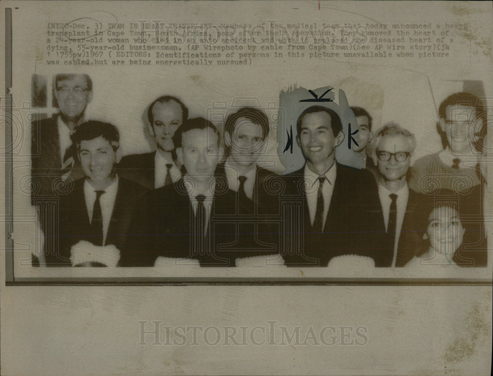 1967 Press Photo Team In Heart Transplant - Historic Images