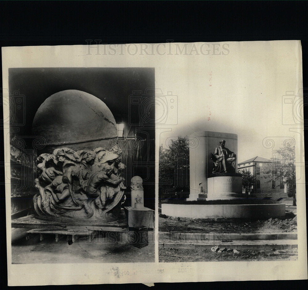 Press PhotoSymbolic figure world pedestal Memorial - Historic Images