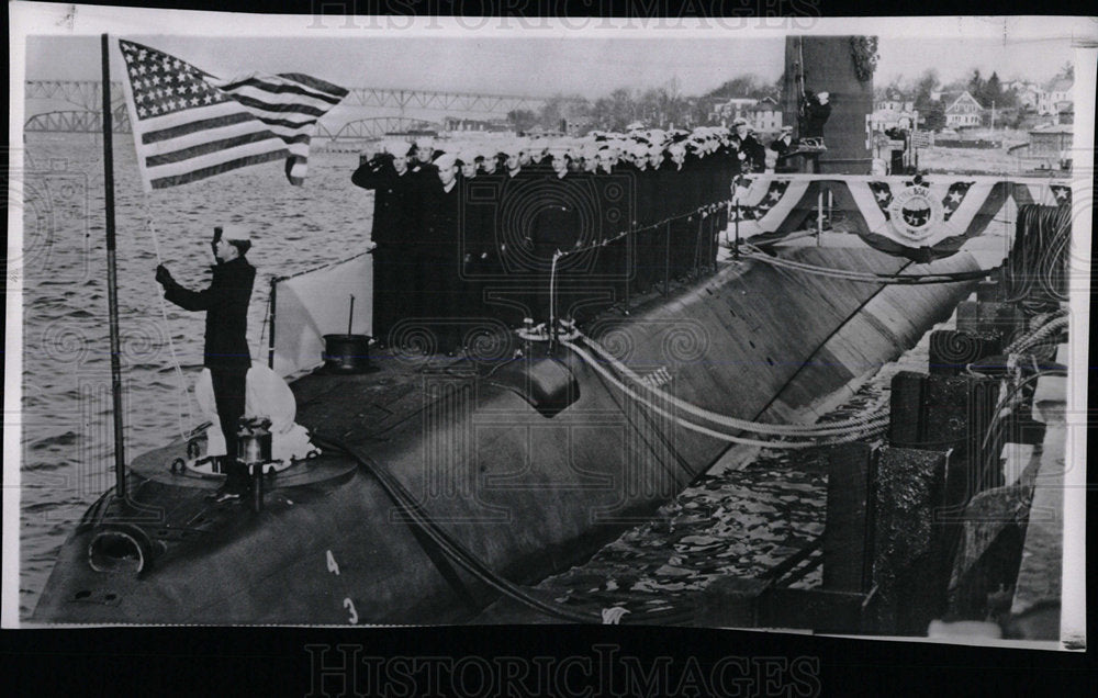 1957 Press Photo USS Skate Electric Boat Division - Historic Images