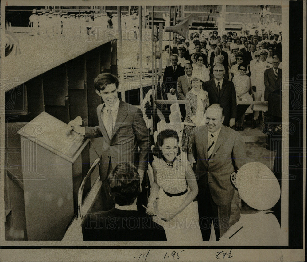 1970 Press Photo David Eisenhower Dedication USS Ship - Historic Images