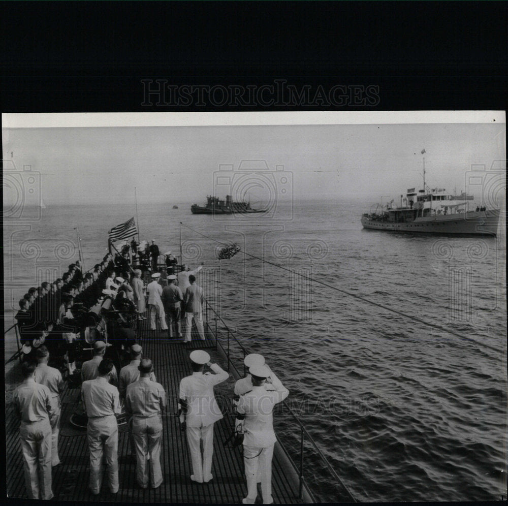 1941 Press Photo Submarine 0-9 Sinking Memorial Service - Historic Images