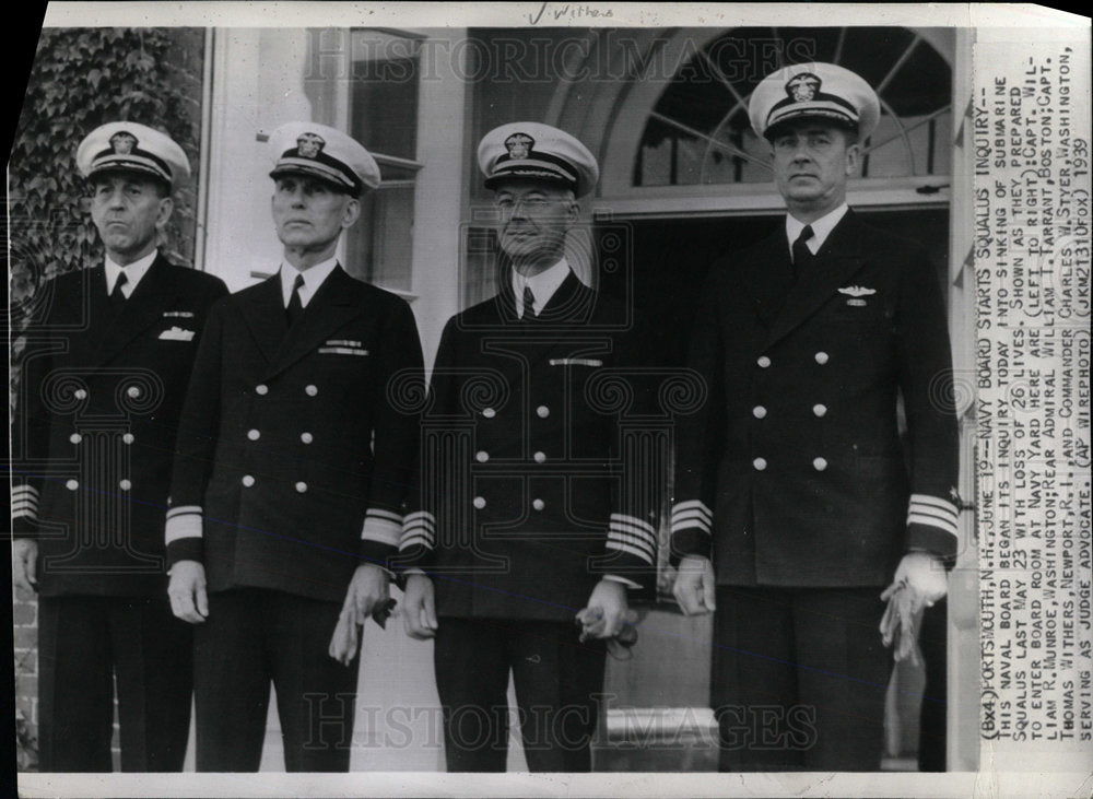 1939 Press Photo Navy Board starting Squalus Inquiry - Historic Images