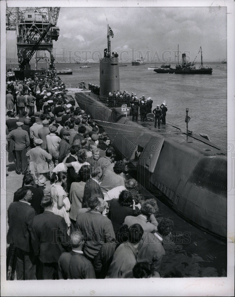 1958 Press Photo Americas Atomic Submarine Nautilus - Historic Images