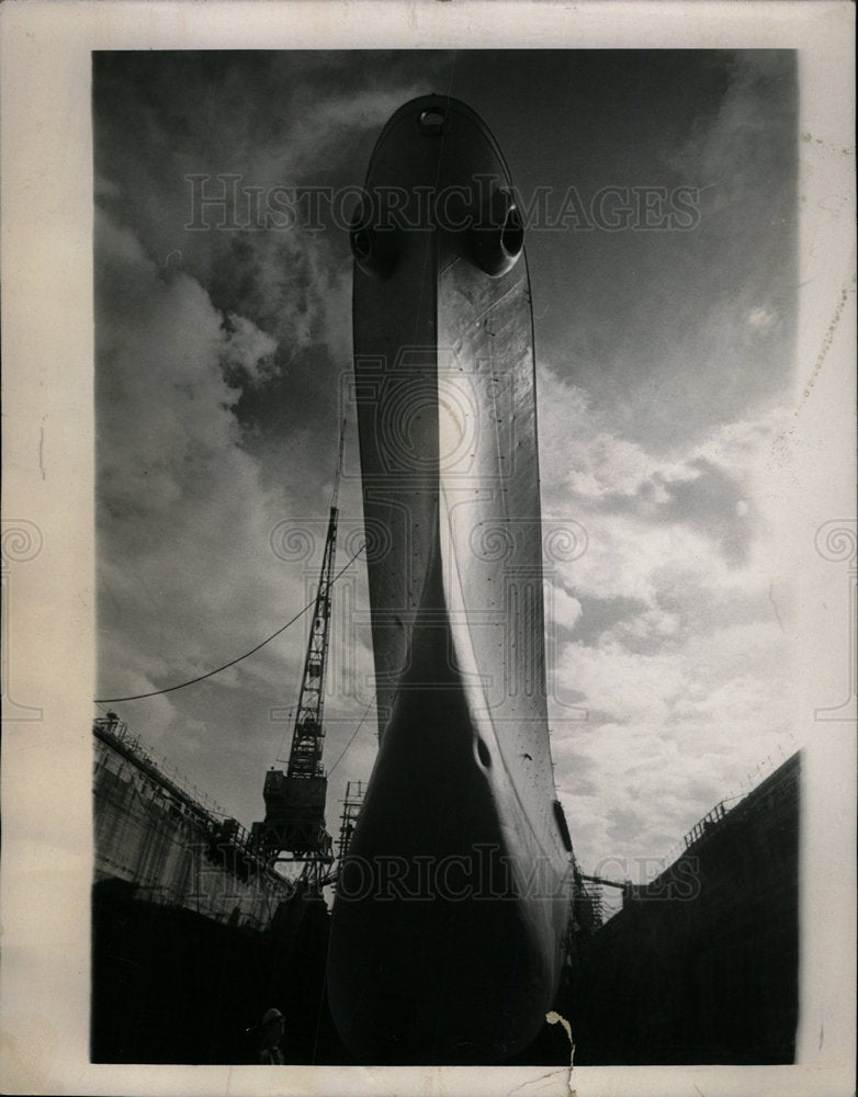 1967 Press Photo USS New Jersey battleship 16 stories - Historic Images