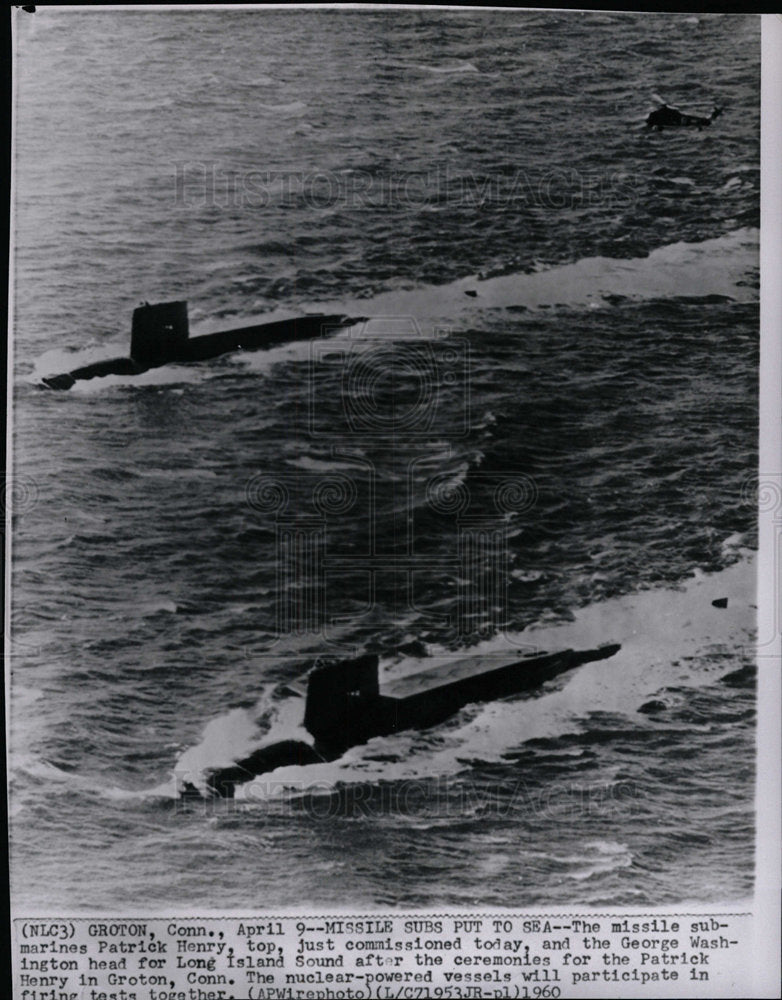 1960 Press Photo SUBMARINES PATRICK HENRY - Historic Images