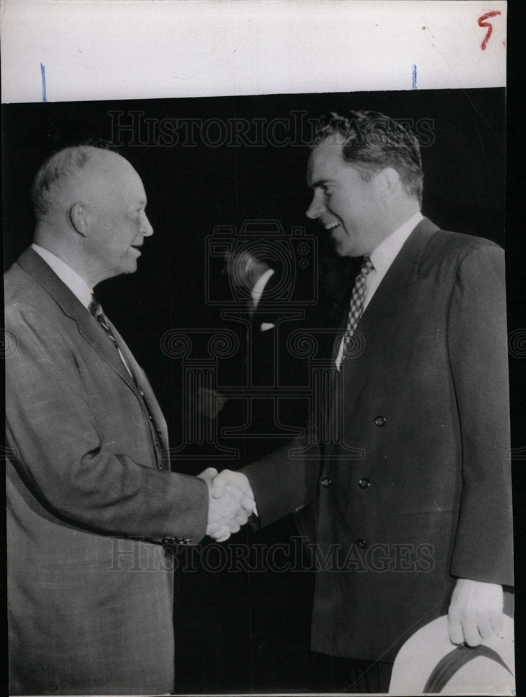 1953 Press Photo President Eisenhower Nixon Washington - Historic Images