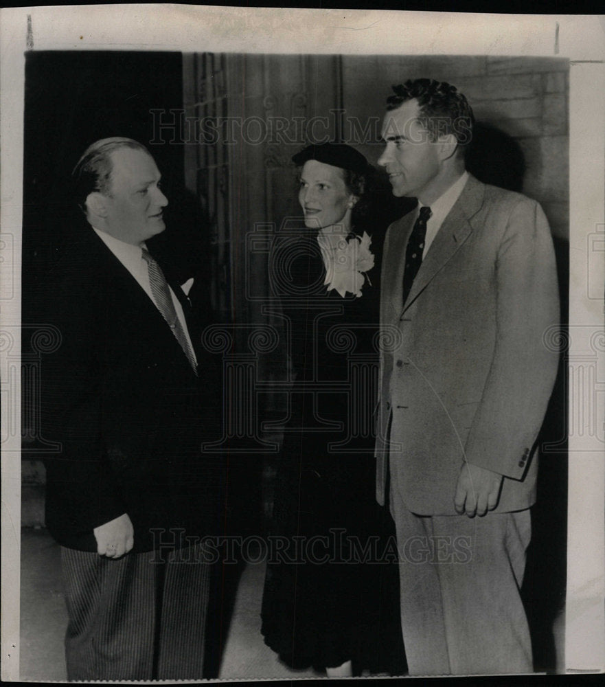 1952 Press Photo Rabbi Nodel greets Senator Nixon - Historic Images