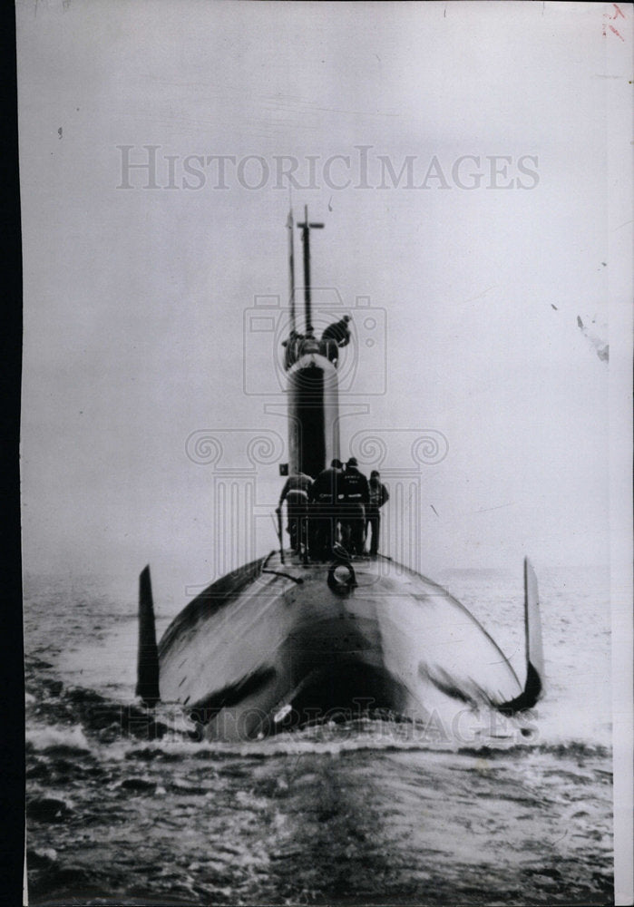 1955 Press Photo Navy Submarine Albacore Fastest Sub - Historic Images