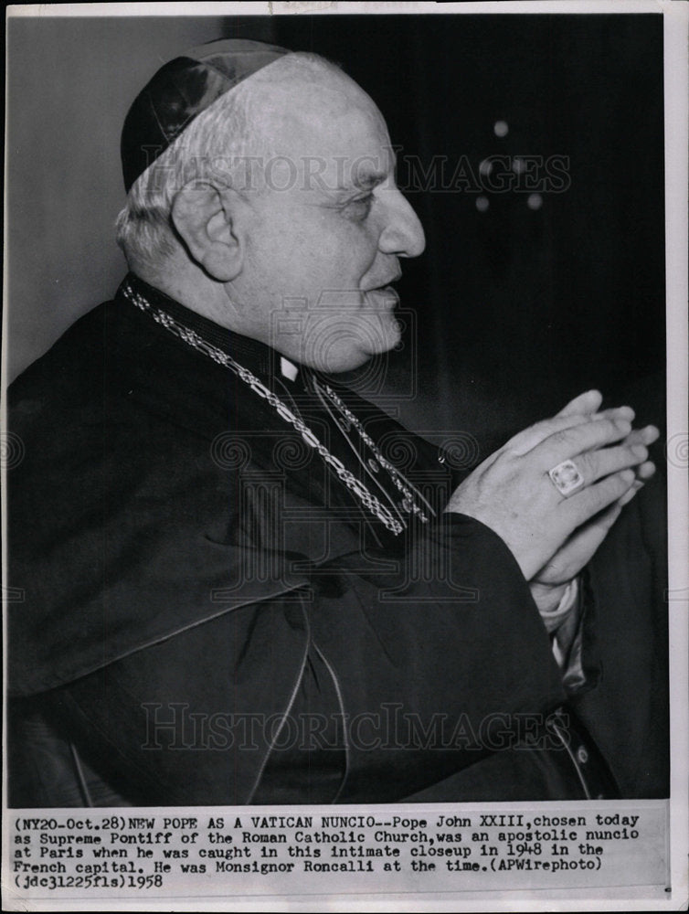 1958 Press Photo Pope John XXIII Supreme Pontiff Roman - Historic Images