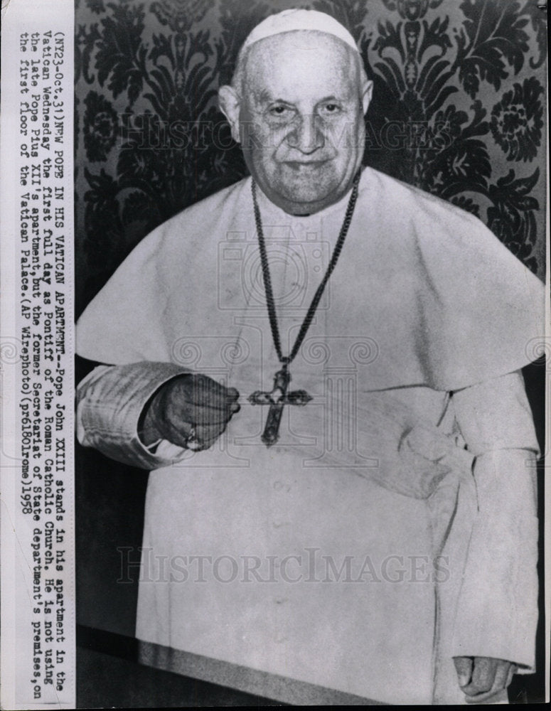 1958 Press Photo Blessed Pope John XXIII - Historic Images