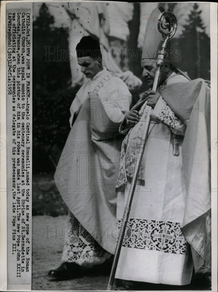 1958 Press Photo Angelo Cardinal Roncalli Pope Catholic - Historic Images