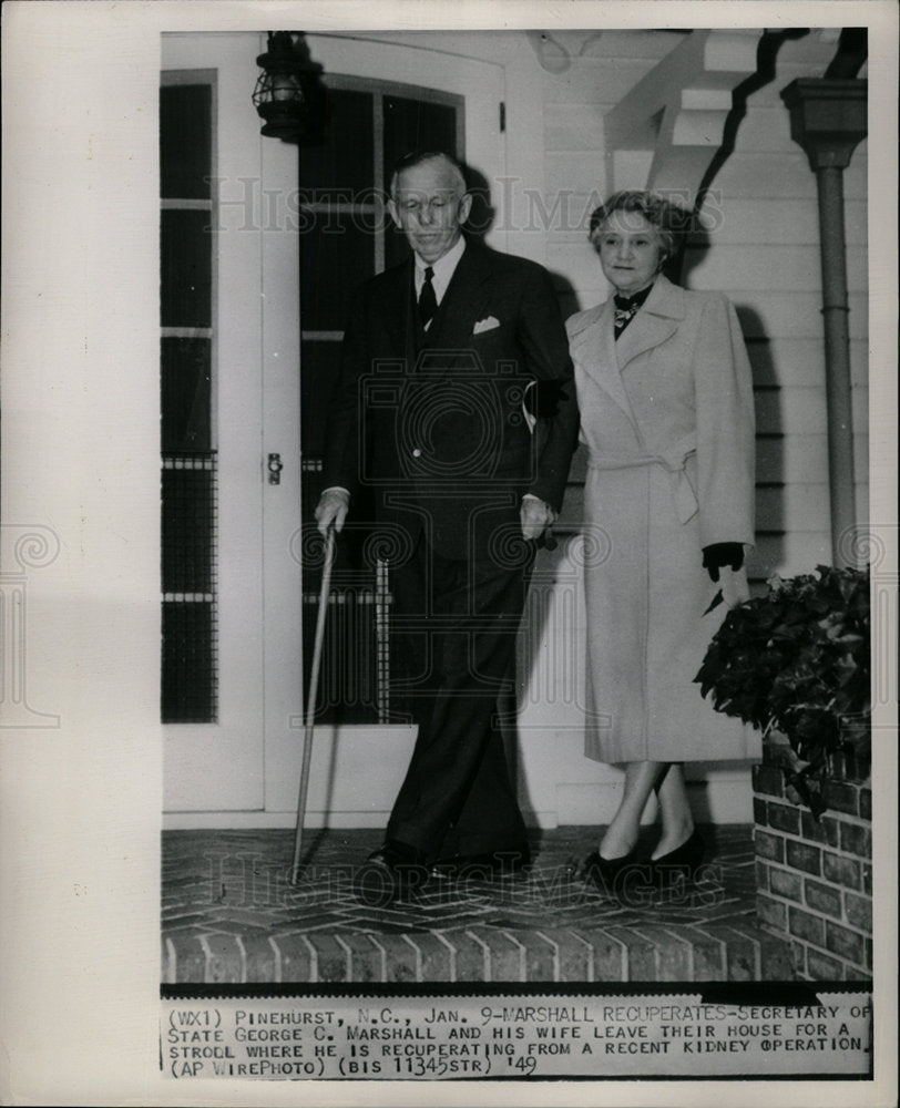 1949 Press Photo George Marshall wife kidney operation - Historic Images