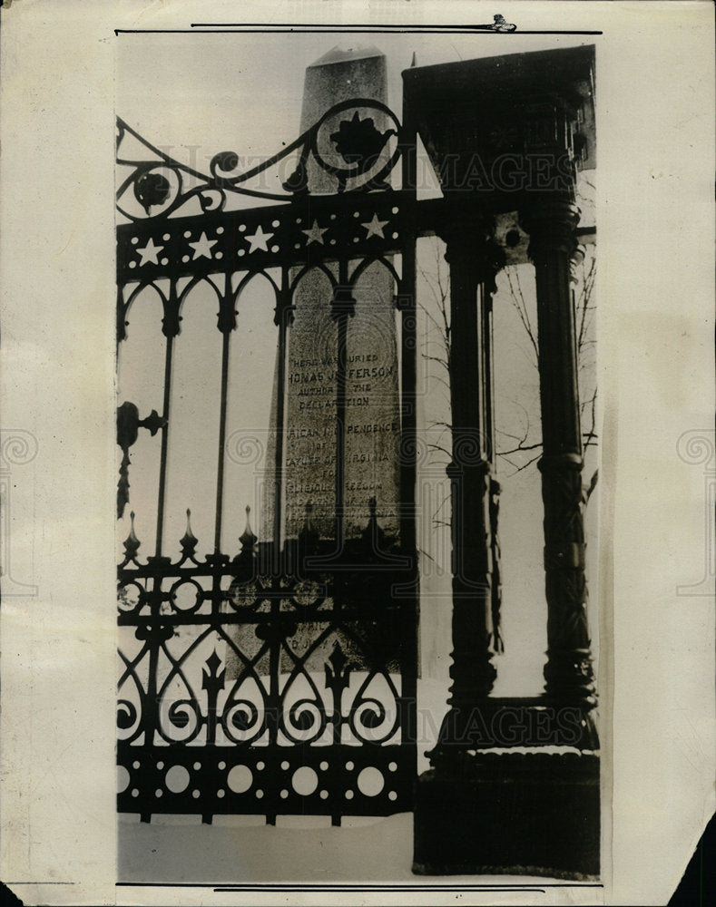 1936 Press Photo Tomb Thomas Jefferson Monticello - Historic Images