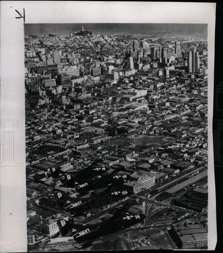 1950 Press Photo Navy Panther Jets Blue Angels Flying - Historic Images