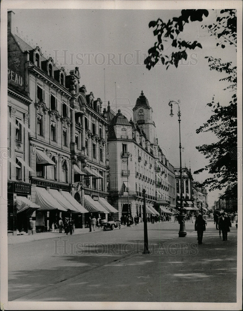 1940 Press Photo Karl Johans Street, Oslo, Norway - Historic Images