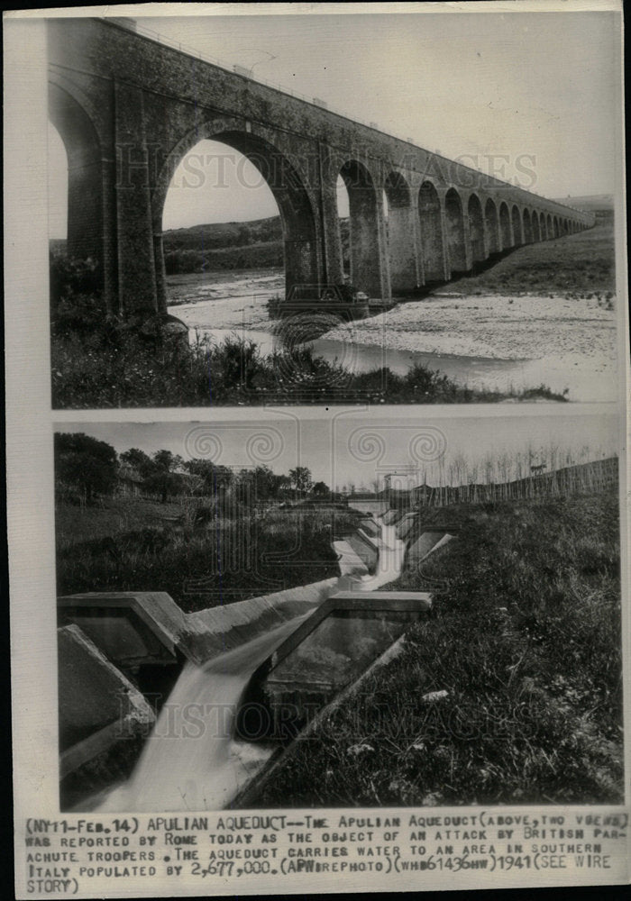 1941 Press Photo The Apulian Aqueduct, Rome, Italy. - Historic Images