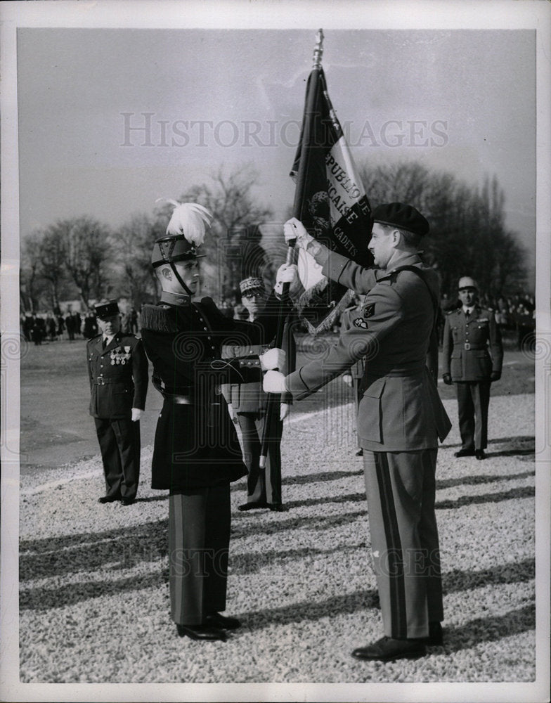 1956 Press Photo Cadet St. Cyr Military School France - Historic Images