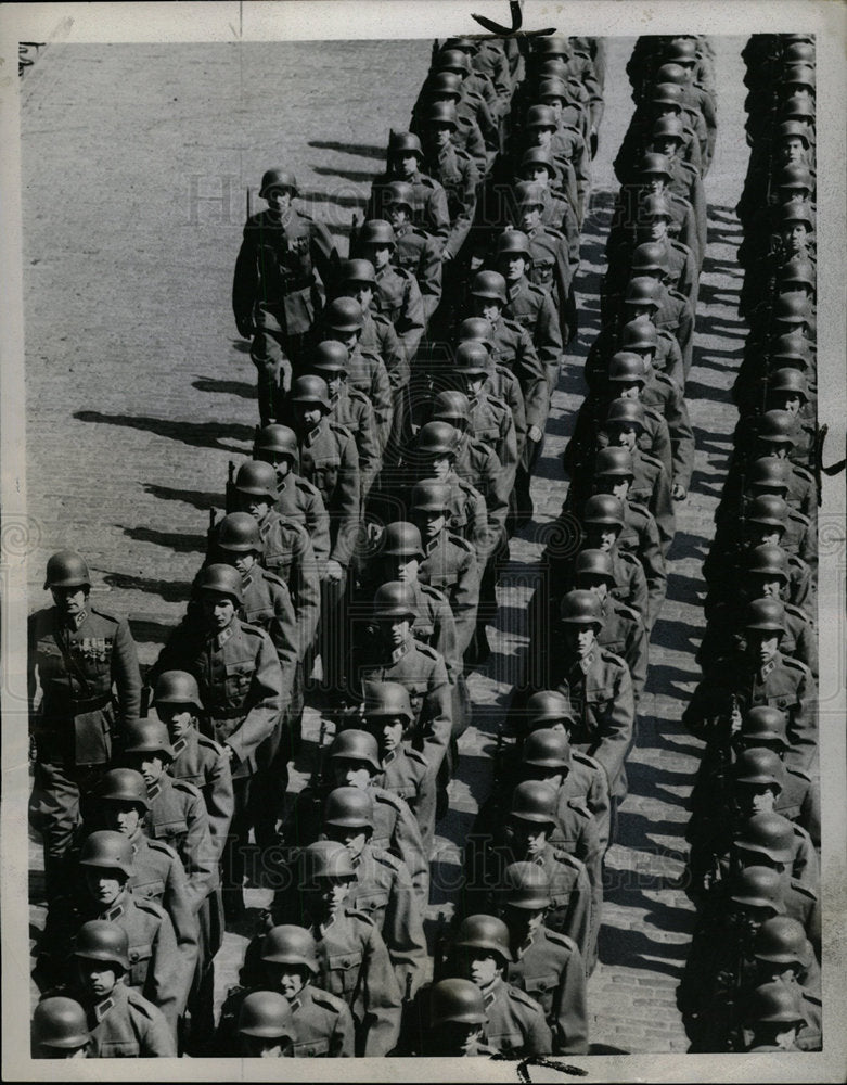 1958 Press Photo Soldiers Finnish Army Great Square - Historic Images