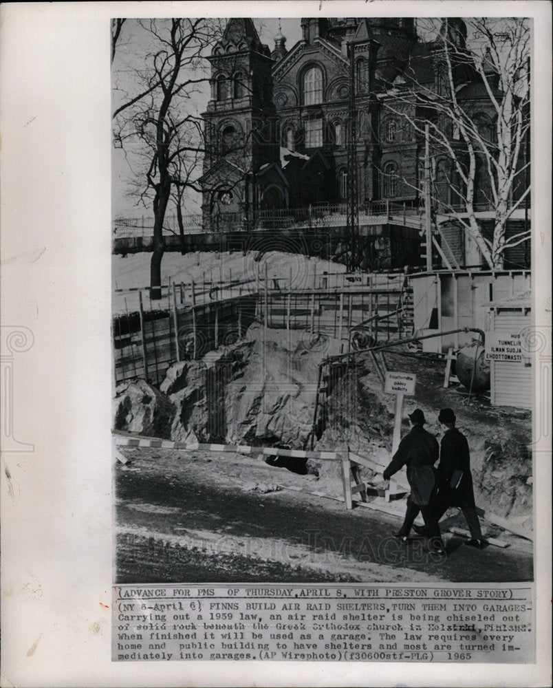 1965 Press Photo Civil Defense Air Raid Shelter Finland - Historic Images