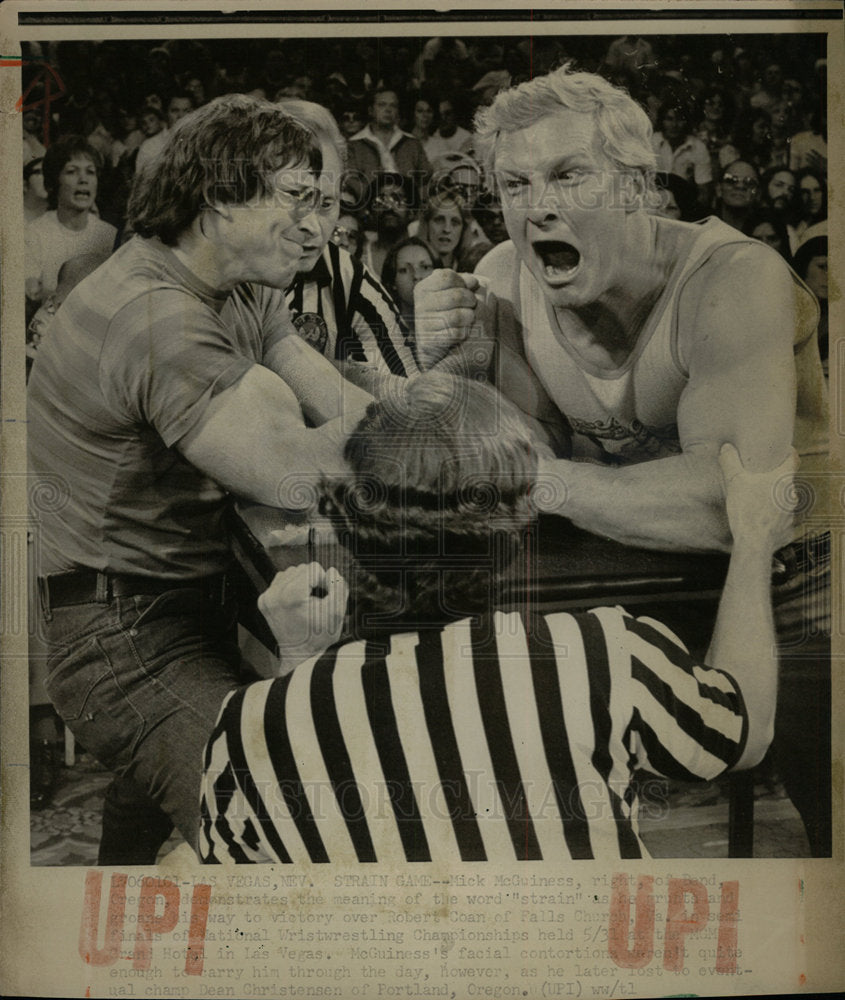 1975 Press Photo Natl Wrist Wrestling contest - Historic Images