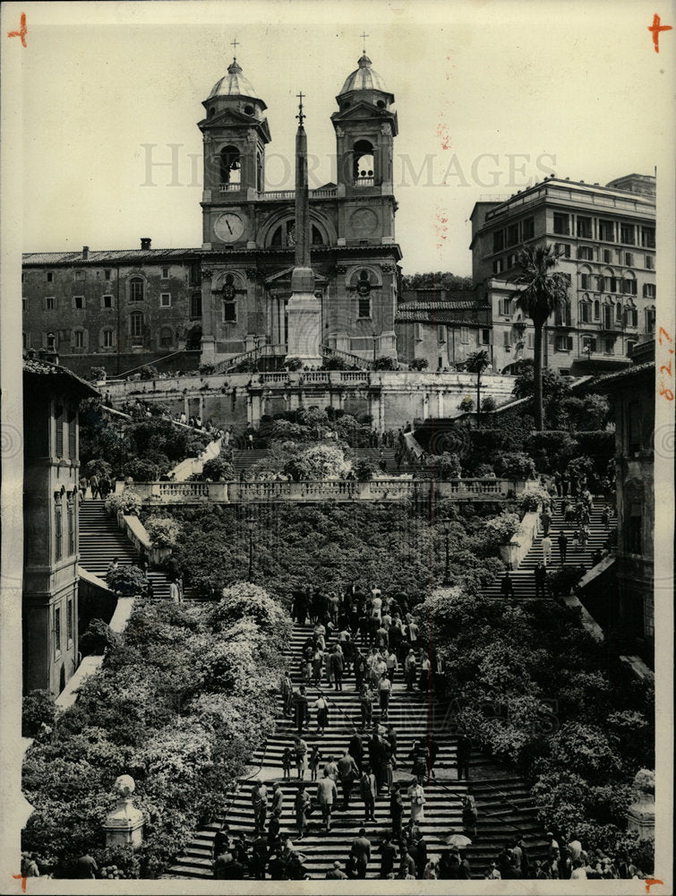 1960 Press Photo Rome Italy Spanish Steps Landmark - Historic Images