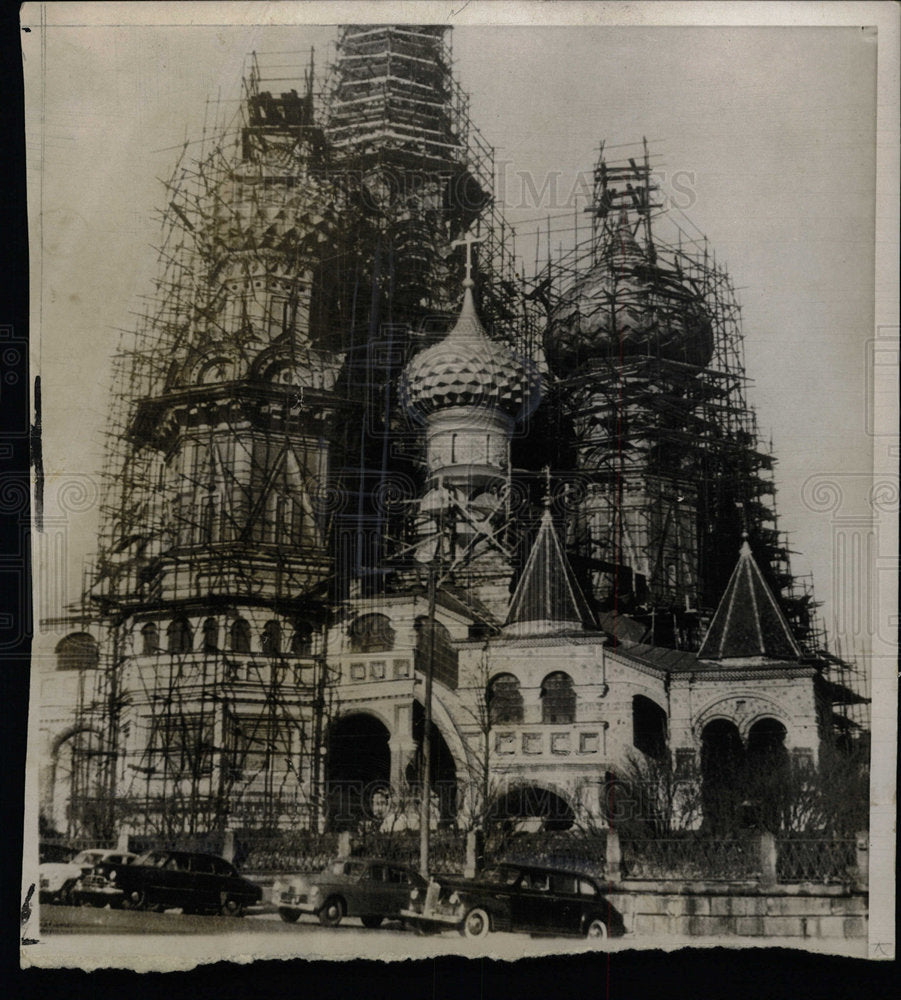 1955 Press Photo St. Basil&#39;s Church Remodeling - Historic Images