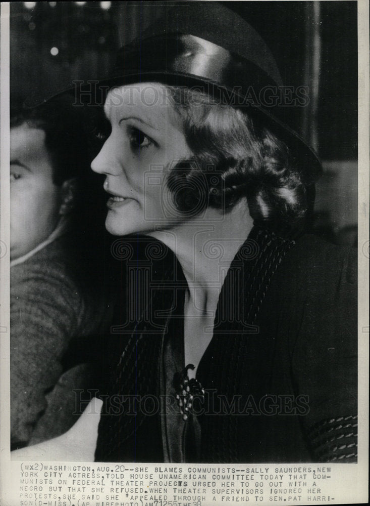 1938 Press Photo Sally Saunders, actress. - Historic Images