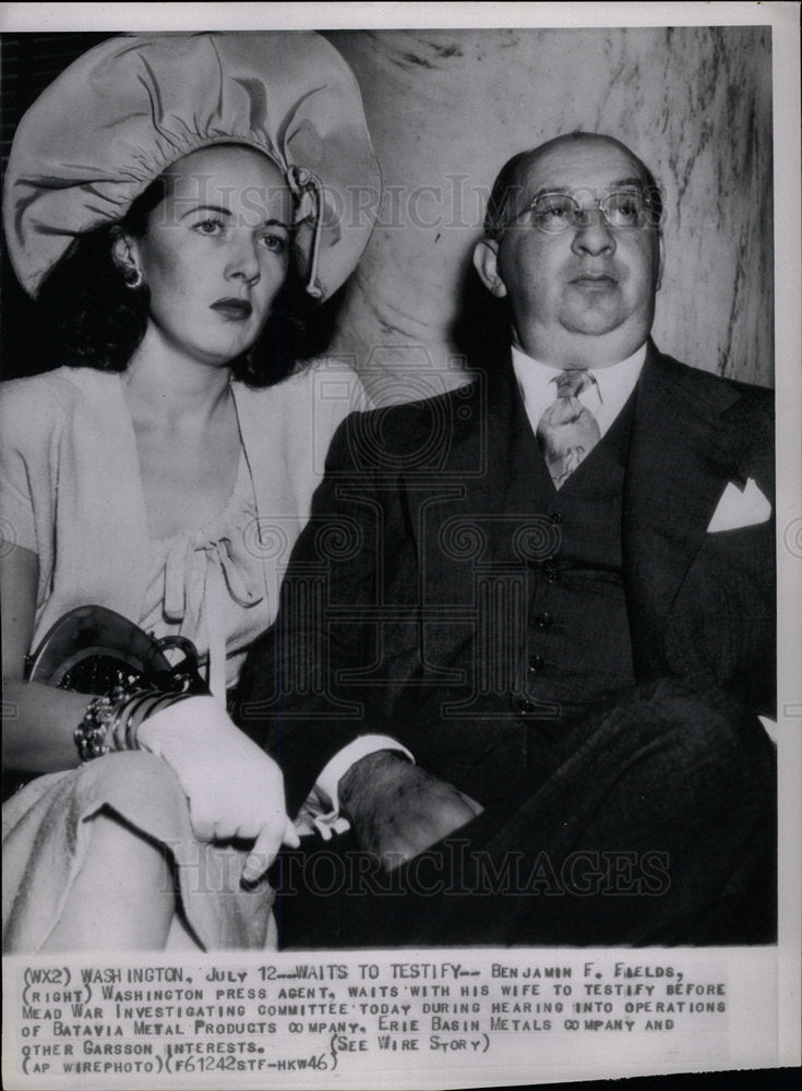 1946 Press Photo Benjamin F. Fields Press Agent - Historic Images